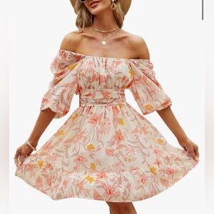 Floral Off-Shoulder Midi Dress